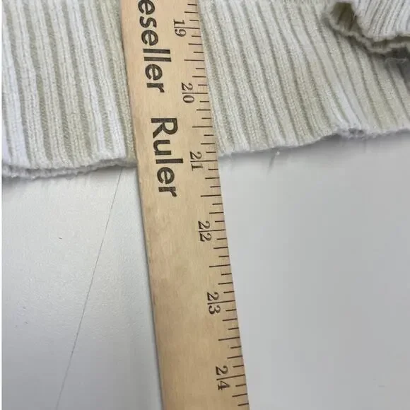 Marissa Webb Sweater Womens X Small White Asymmetric Knit Puff Sleeve Wool Blend - Picture 10 of 11